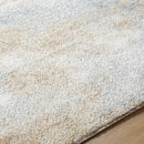 Linda Solid and Border Tan/Light Gray Area Rug