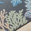Parth Coastal Charcoal/Blue Area Rug