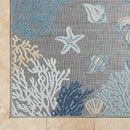 Parth Coastal Gray/Blue Area Rug