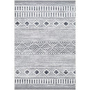 Keniesha Bohemian/Global Off-White/Black Washable Area Rug
