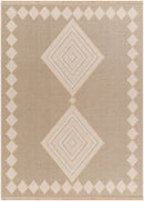 Joson Cottage Tan/Light Beige Washable Area Rug