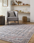 Amberlie Traditional Dark Brown Washable Area Rug
