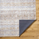 Epifanio Traditional Dark Brown Washable Area Rug