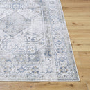 Taron Traditional Metallic - Silver Washable Area Rug