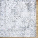 Taron Traditional Metallic - Silver Washable Area Rug
