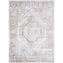 Heure Traditional Light Silver Washable Area Rug