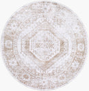 Heure Traditional Light Silver Washable Area Rug