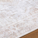 Heure Traditional Light Silver Washable Area Rug