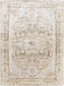 Dry Ridge Traditional Clay/Dark Brown Washable Area Rug