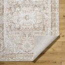 Dry Ridge Traditional Clay/Dark Brown Washable Area Rug