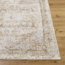 Dry Ridge Traditional Clay/Dark Brown Washable Area Rug