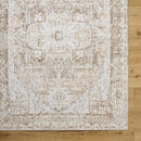 Dry Ridge Traditional Clay/Dark Brown Washable Area Rug