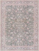 Jacqueleen Traditional Emerald Washable Area Rug