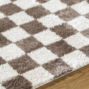 Shera Modern Dark Brown Washable Area Rug