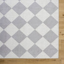 Senior Modern Light Gray Washable Area Rug