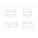 Ace White/Charcoal Ottoman