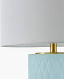 Ned Traditional Ice Blue Table Lamp