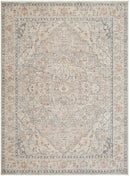 Maria Elena Traditional Taupe/Dark Blue Area Rug - Galey Alix Livabliss