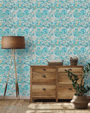 Light Blue Boho Style Wallpaper