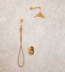 Wall Mounted Shower system ,Hot and cold shower , unlacquered Brass shower.
