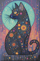 Stellar Gaze Celestial Cat Bead Embroidery Kit by Abris Art AB-967