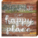 Lake Wedowee | Happy Place Sign | Wall Art Print on Real Wood
