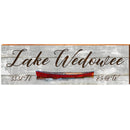 Lake Wedowee Latitude Longitude Red Canoe Alabama Home Decor Art Print on Real Wood