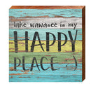 Lake Wawasee is My Happy | Place Wall Art Print on Real Wood