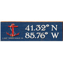 Lake Tippecanoe Anchor Navy Latitude Longitude | Wall Art Print on Real Wood