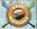 Lake Wawasee Canoe Life Ring | Wall Art Print on Real Wood