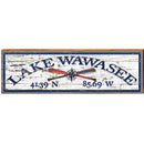 Lake Wawasee Compass Paddles White Shabby Latitude Longitude | Wall Art Print on Real Wood