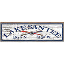 Lake Santee Compass Paddles White Shabby Latitude Longitude | Wall Art Print on Real Wood