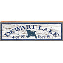 Dewart Lake Lake Shape White Shabby Latitude Longitude | Wall Art Print on Real Wood