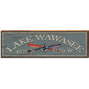 Lake Wawasee Compass Paddles Blue Latitude Longitude | Wall Art Print on Real Wood