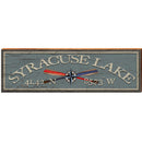Syracuse Lake Compass Paddles Blue Latitude Longitude | Wall Art Print on Real Wood