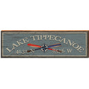 Lake Tippecanoe Latitude Longitude Paddles Green Home Decor Art Print on Real Wood