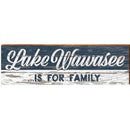 Lake Wawasee For Family Navy | Wall Art Print on Real Wood