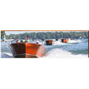 Vintage Speed Boats | Wall Art Print on Real Wood