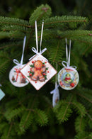 Holiday Baking Gingerbread Man Christmas Ornament Bead Embroidery Kit by Abris Art ABT-033