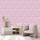 Contemporary Pink Floral Wallpaper Fashionable