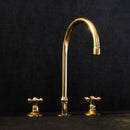 Unlacquered Brass Gooseneck Deck Mounted Kitchen Faucet