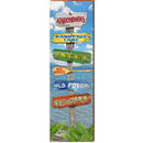 Adirondack Lake Directional Home Decor Art Print on Real Wood