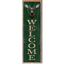 Welcome Moose Green Sign | Wall Art Print on Real Wood
