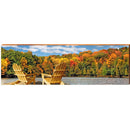 Inlet, NY Fall Lake Adirondack Chairs | Wall Art Print on Real Wood