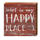Inlet is My Happy Place Red | Wall Art Print on Real Wood