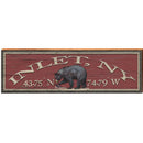 Inlet, NY Black Bear Red Latitude Longitude | Wall Art Print on Real Wood