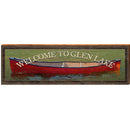 Welcome to Glen Lake Red Canoe | Wall Art Print on Real Wood