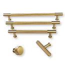 Brass Solid "Texture No.2" Knurled Drawer Pulls and Knobs in Satin Brass