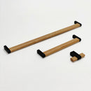 Oak Wood and Black "Crossing" Cabinet Knob and Drawer Handles