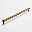 Oak Wood and Black "Crossing" Cabinet Knob and Drawer Handles